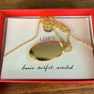 28” Gold Talbots Loft Oval Pendant Necklace- BRAND NEW - NEVER WORN